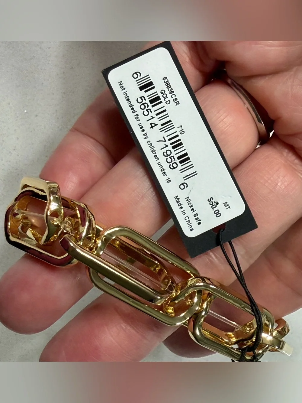 Christian Siriano Goldtone Link Stretch Bracelet